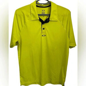 Oakley regular  fit golf polo shirt size large Yellow